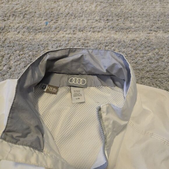 Audi, Windbreaker, White With Gray Trim, Men's Size Large - Picture 2 of 9